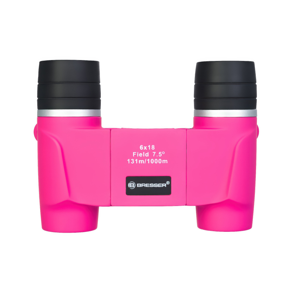 Бинокль детский Bresser Junior 6x18 FF, розовый - Roof-призмы из оптического стекла K-9