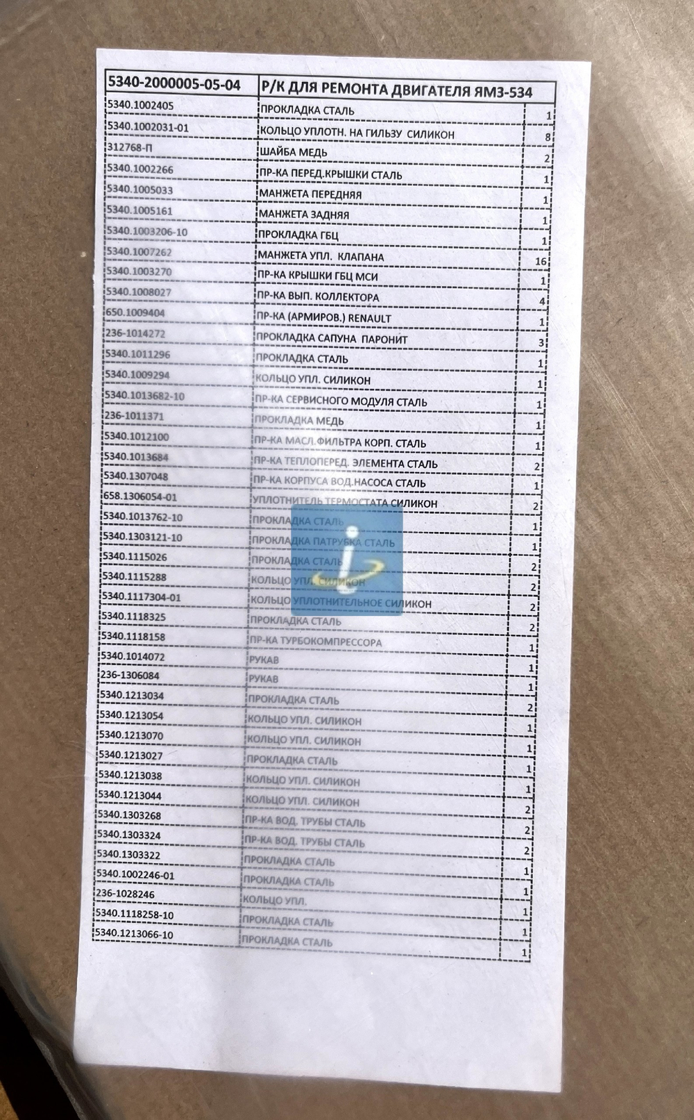 К-т прокладок для ремонта ДВС ЯМЗ 5340 5340-2000005-05