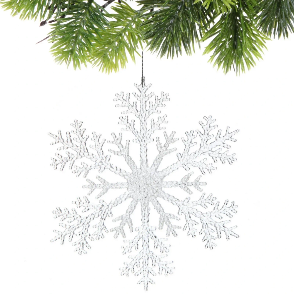 Подвеска новогодняя «Сияющая снежинка» 26 см, Белый