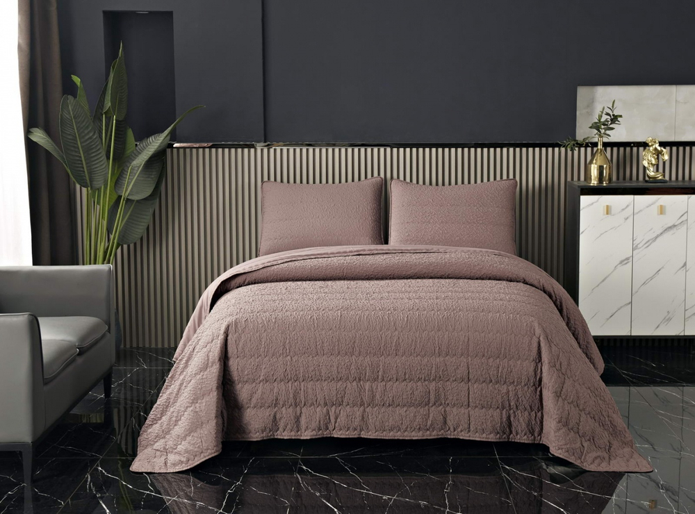 Покрывало 230х250 и 2 наволочки 50х70 Sofi De MarkO Надин мокко