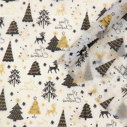 Бумага упаковочная тишью "Оленята", 50 х 65 см, 1 лист