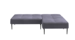 Monaco диван-кровать с шезлонгом, без подлокотников, бархат серый 27