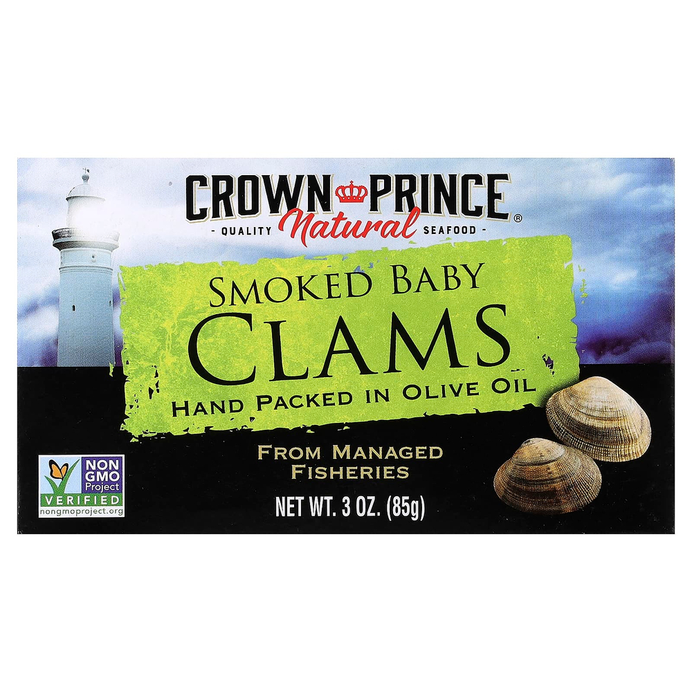 Crown Prince Natural, Копченые моллюски, в оливковом масле, 85 г (3 унции)
