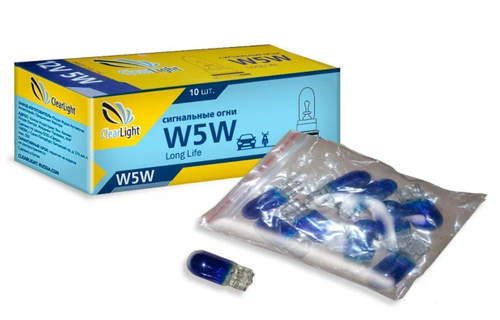 Лампа 12 В 5 Вт W5W T10 синяя ClearLight CLW5W12VBLUE