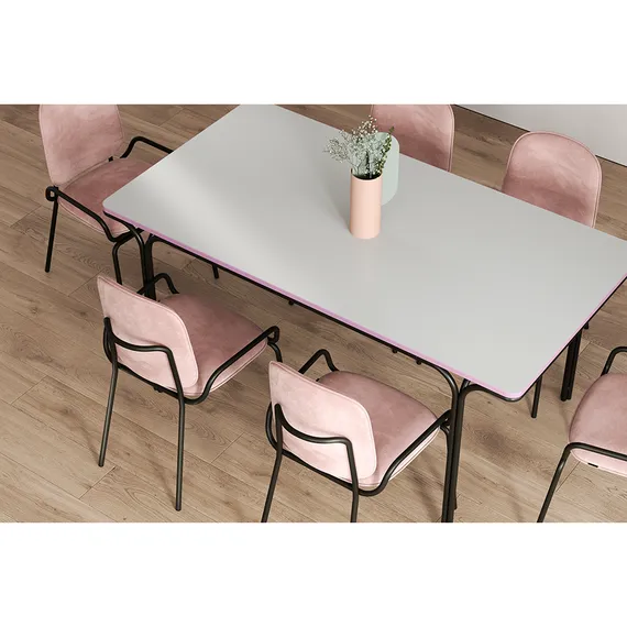 Стул Ror, Double Frame, розовый велюр