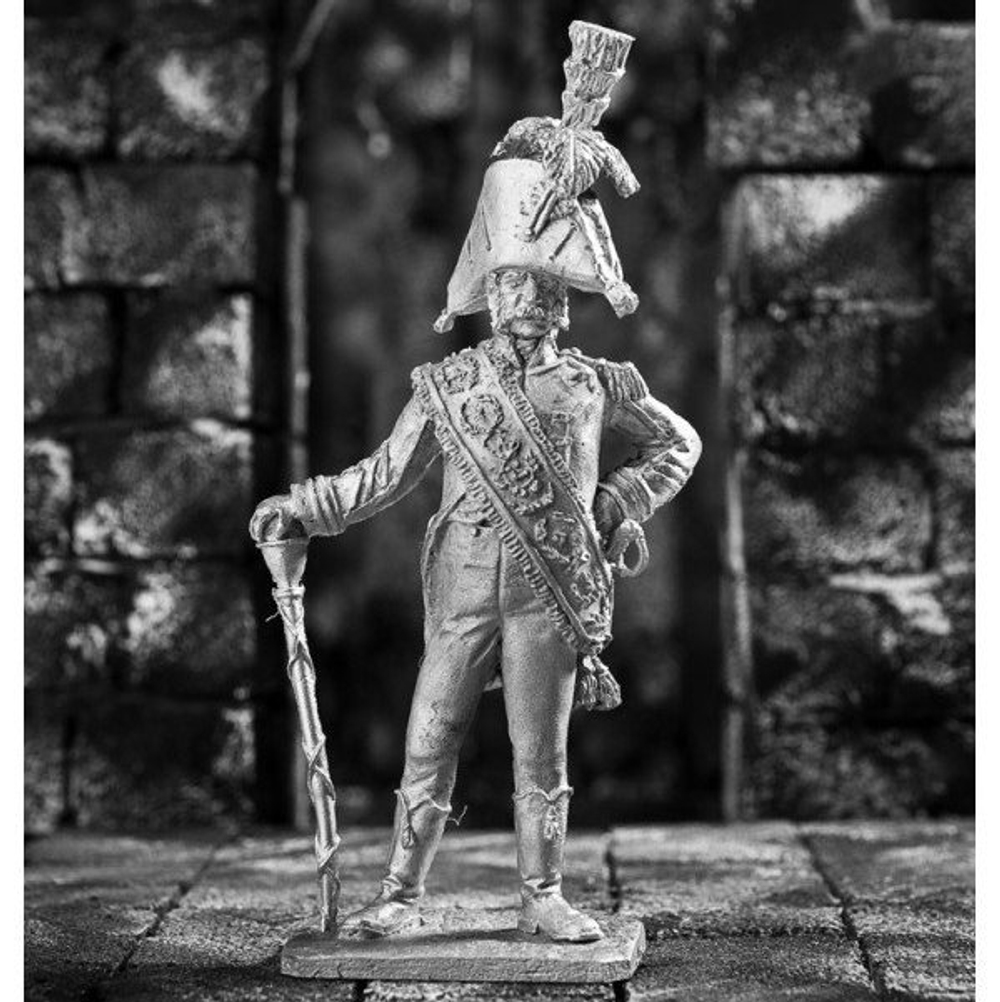 Оловянный солдатик Тамбур мажор испанского гренадерского полка 1806 г.