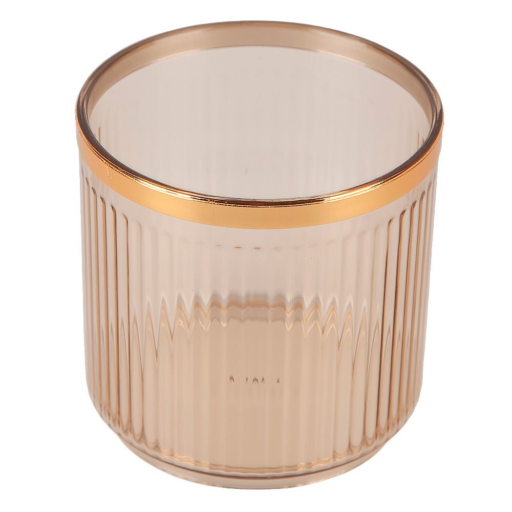 Банка для сыпучих продуктов с ложкой (золотая) h=8,8см,v=400мл (акрил,нержавеющая сталь) (индивидуа