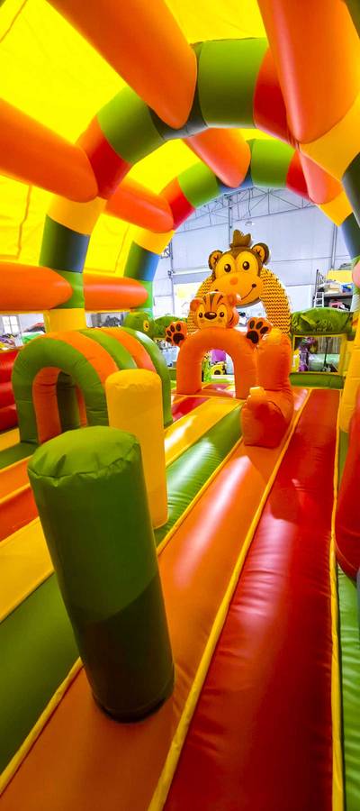 Коммерческий надувной батут «Зверята с крышей 2» без горки, 7*5*4 м