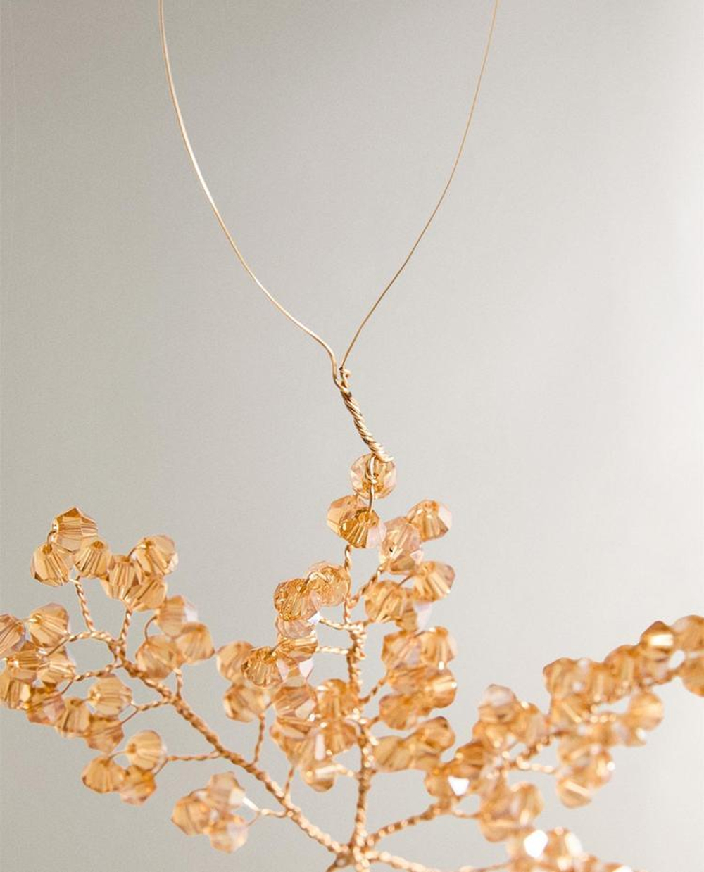 ZARA HOME ЕЛОЧНОЕ УКРАШЕНИЕ «ЦВЕТЫ» ИЗ БУСИН, КАРАМЕЛЬНЫЙ