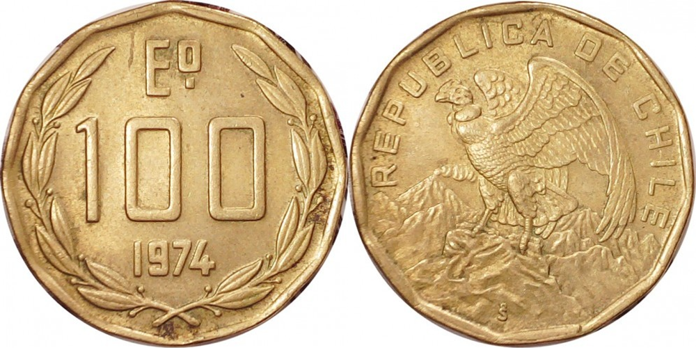 Чили 100 эскудо, 1974 - 1975 Кондор XF