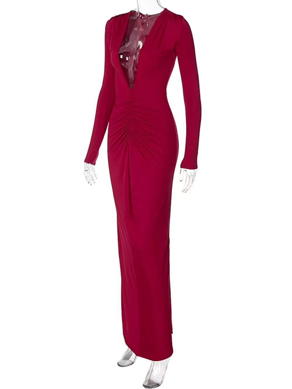 Платье вечернее макси с драпировкой