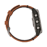 Умные часы Garmin Fenix 7 Pro, 47mm, Sapphire Solar Titanium Gray / Chestnut Leather Band (010-02777-30)