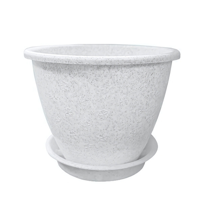 Кашпо "Цветочек" с поддоном 1,2л (мрамор)