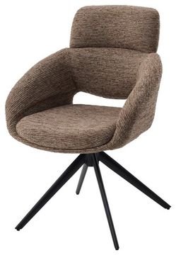Стул АРНЭ (ARNE) 360 град, цвет КОРИЧНЕВЫЙ EYELASH -171, фактурный шенилл / ЧЕРНЫЙ каркас