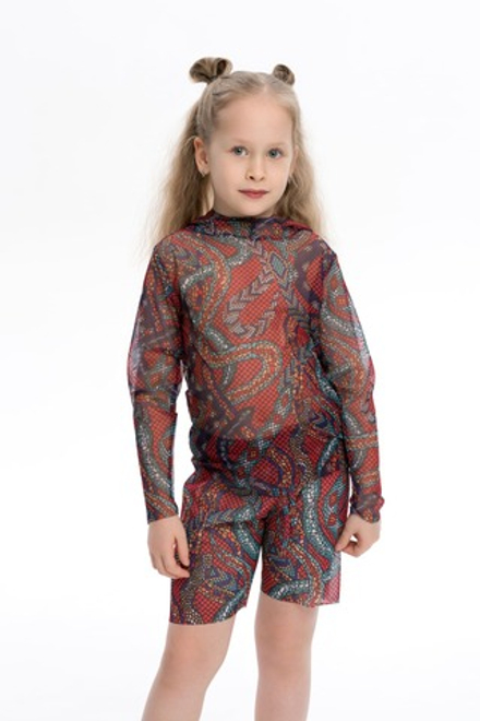 Футболка детская с капюшоном "Змея Мозаика"