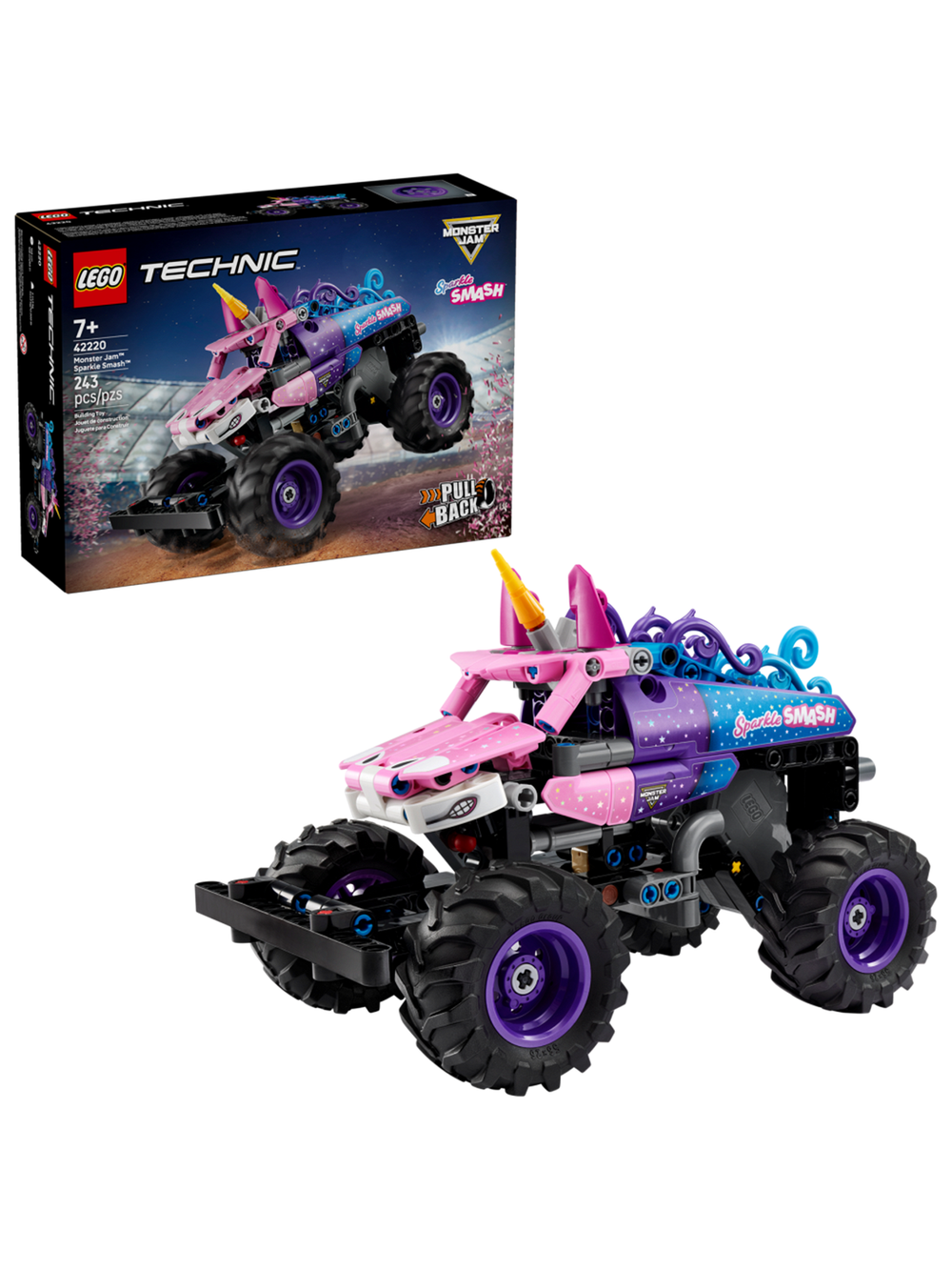 LEGO Technic 42220 лего Монстер Джем Искрящийся удар, игровой набор для детей 9+