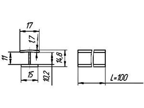 Профиль соед. для цоколя 180* ламин. черный матовый, 100мм