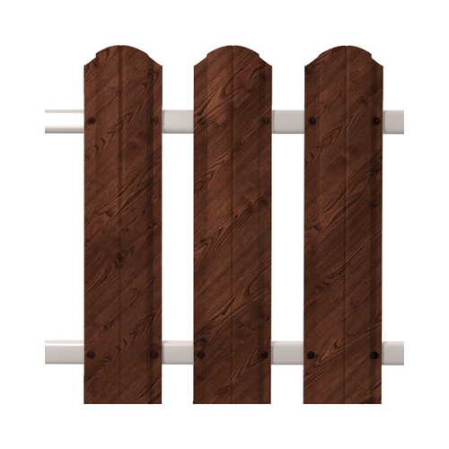 Штакетник круглый Фигурный Сокроф  RAL принт Античный дуб 3D  107х1000мм