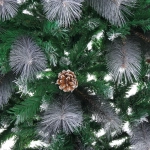 Ёлка «Богемия» 120 см, ПВХ+Леска, шишки, белое напыление (280 веток)