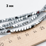 Гематит Стрелка бусины (имитация), цвет серебристый, размер около 3 мм, цена за отрезок 19 см (1/2 нити)