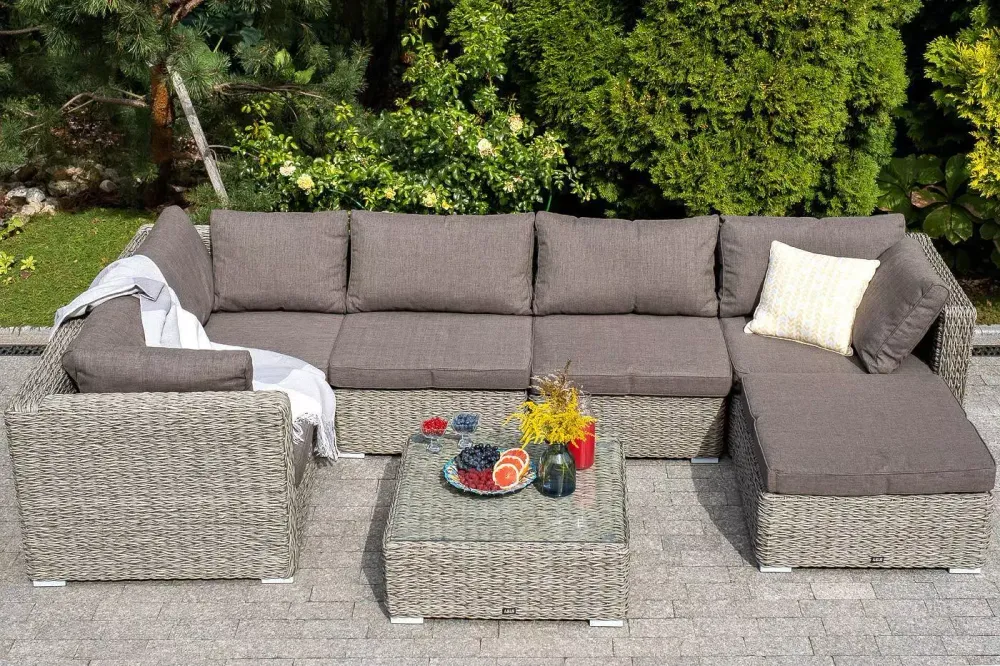 "Лунго" модуль диванный угловой с подушками, цвет серый (гиацинт)