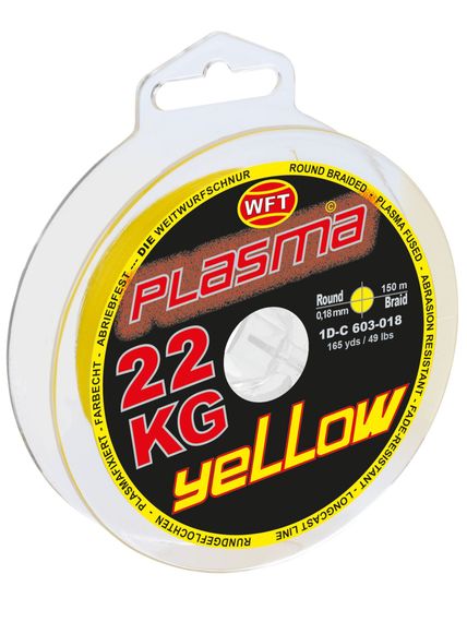 Леска плетёная WFT KG PLASMA Yellow 150 м, 0,22 мм