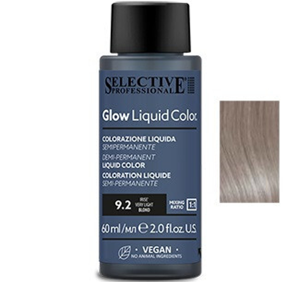 Glow Liquid Color Жидкий тонирующий краситель для волос "Glow Liquid Color", тон 9.2, 60 мл.