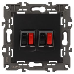 Розетка ЭРА Elegance 14-3112-05 аудио двойная IP20 антрацит