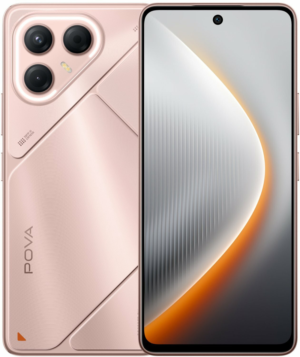Смартфон TECNO POVA 7 5G 8/256 ГБ Ростест(ЕАС), Dual nano SIM, розовый