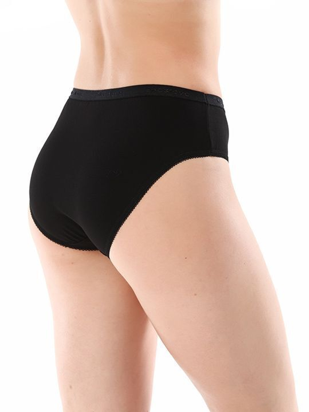 Слипы средней посадки со спорт-резинкой (Размер: XXXL) (Цвет: черный)