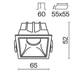 Встраиваемый светильник Альфа / Alfa LED 10 Вт 4000 К 36° Technical dl043-01-10w4k-sq-w
