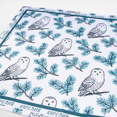 Шейный платок «Совушки», 70×70 см