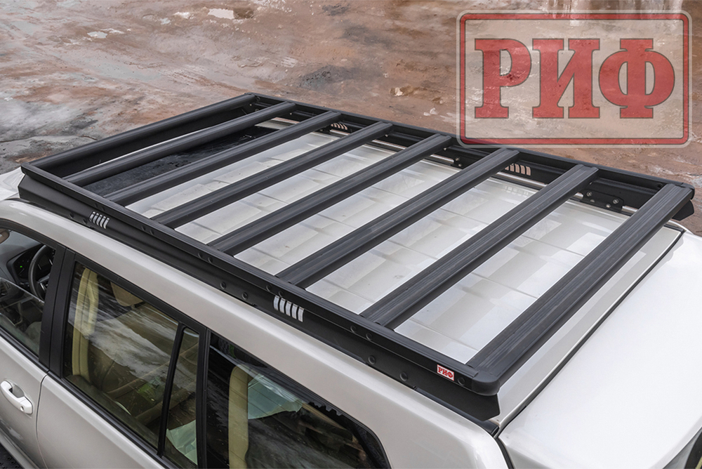 Багажник экспедиционный (платформа) алюминиевый 1150x2080 мм для Toyota Land Cruiser Prado 150 (с крепежом) РИФ