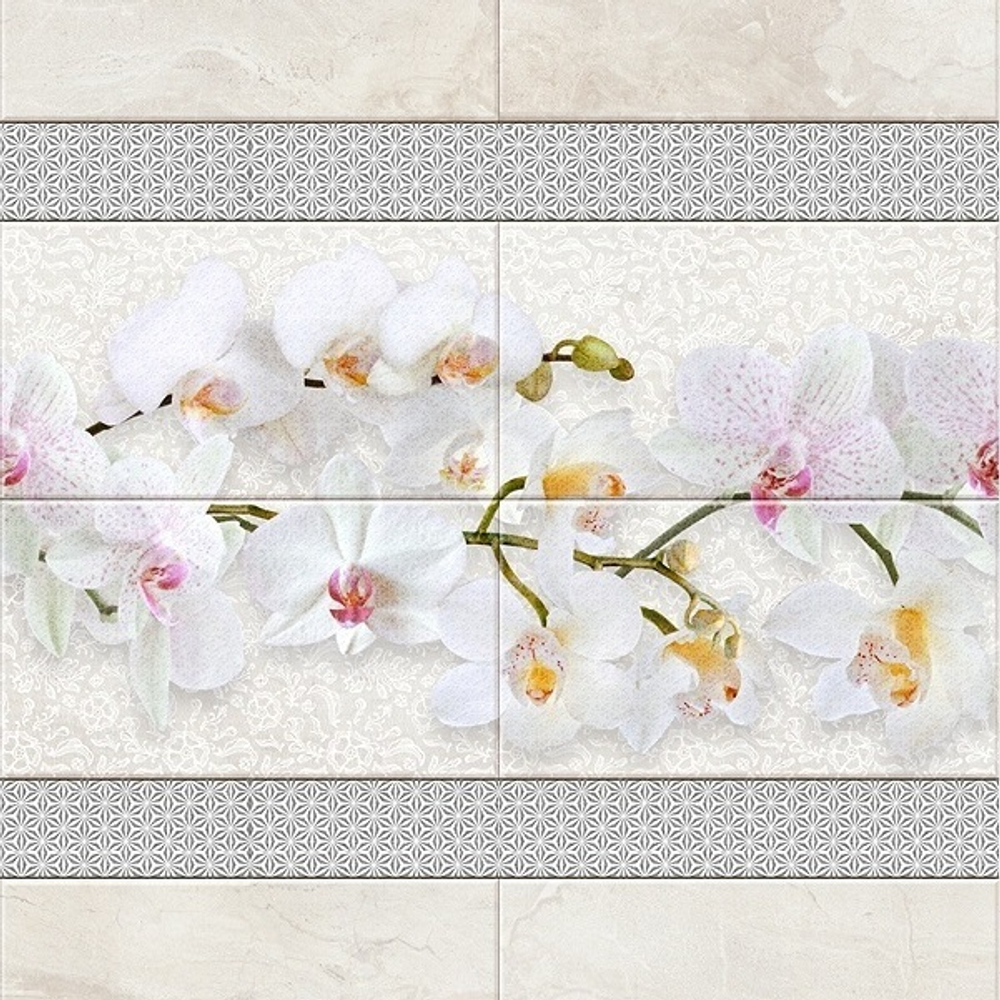 Панель ПВХ 3D с глиттером Орхио  2700х250 мм