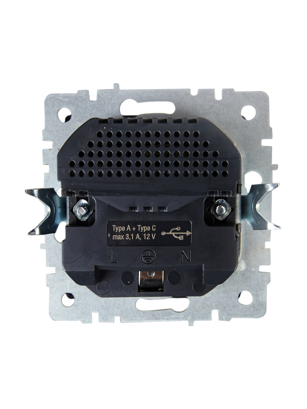 BRITE Розетка 1-местная с заземлением с защитными шторками 16А с USB A+C 18Вт РЮш11-1-БрТБ темная бронза IEK
