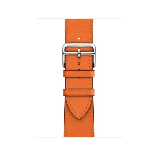 Apple Watch Hermès 45mm Silver Stainless Steel Case with Single Tour Orange