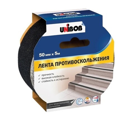 Клейкая лента противоскольжения черная"UNIBOB" 50мм*5м (24шт)