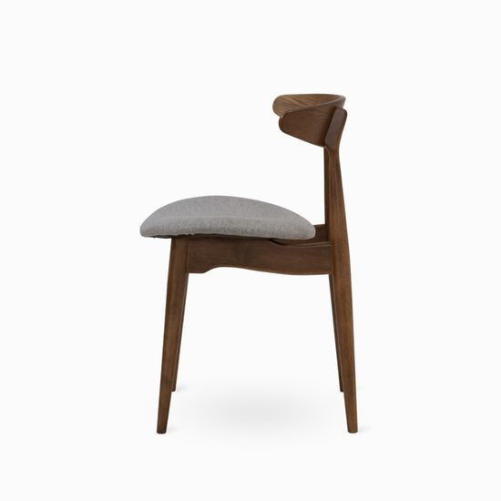 Обеденный стул Tricia темно-коричневый, серая ткань