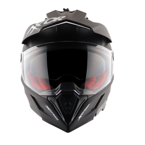 Шлем AXOR X-CROSS DUAL VISOR-E SC, с визором, цвет матовый черный (S)