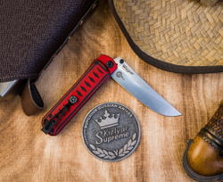 Складной нож Whisper CPM S35VN StoneWash Red, на подшипнике