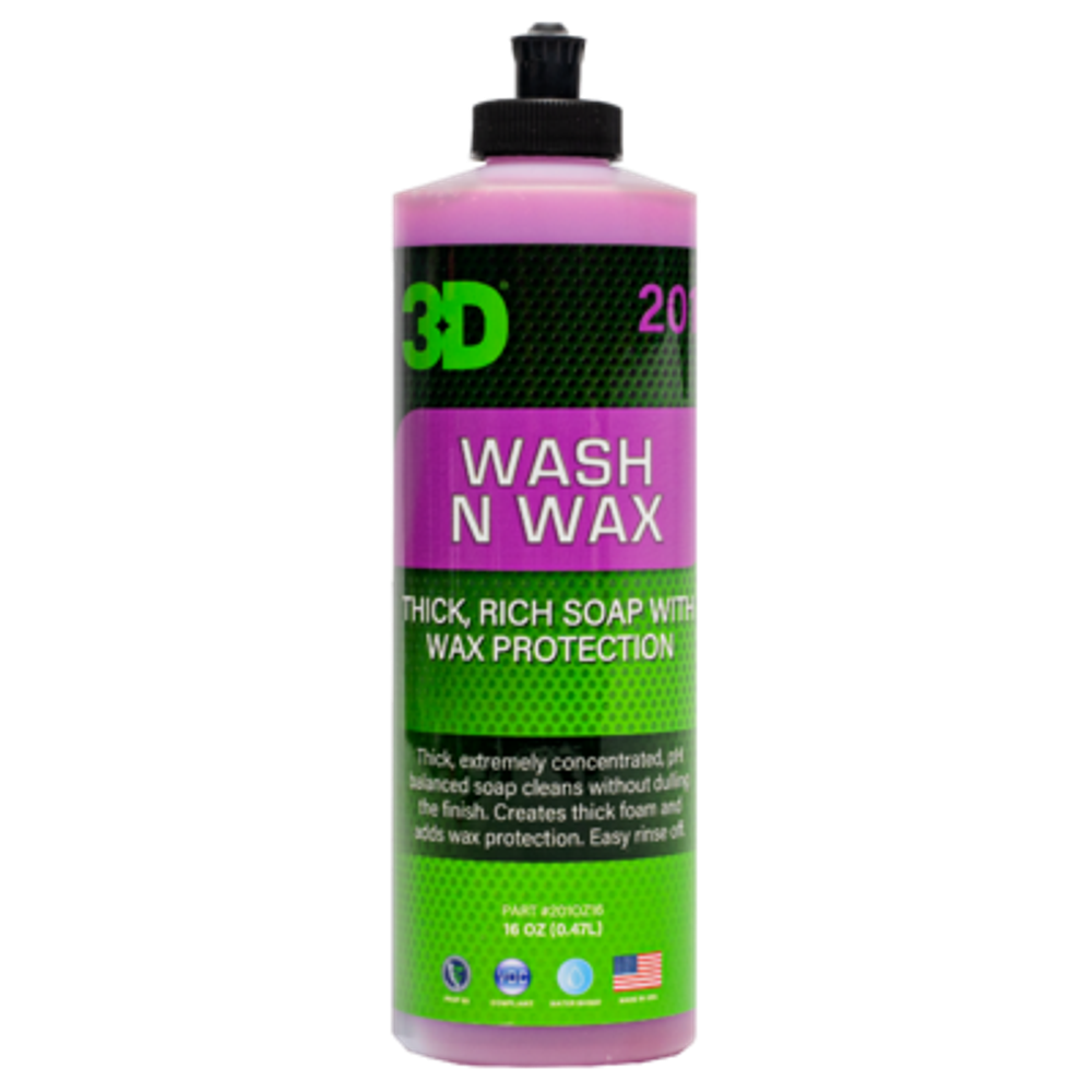 3D Рh-сбалансированный шампунь с воском 2 в 1 для кузова Wash N Wax 0.48л