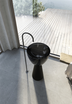 Раковина Abber Kristall 45 AT2703Onyx-Black Черная глянцевая Черная матовая