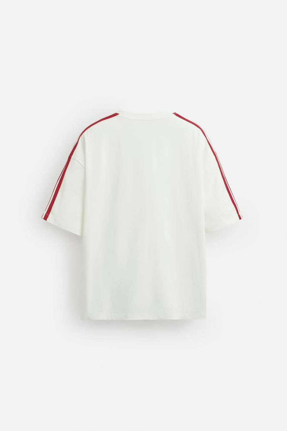 ZARA ФУТБОЛКА С ВЫШИВКОЙ, ЖЕЛТОВАТО-БЕЛЫЙ