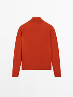 Massimo Dutti Шерстяной свитер с высоким воротником, жженый