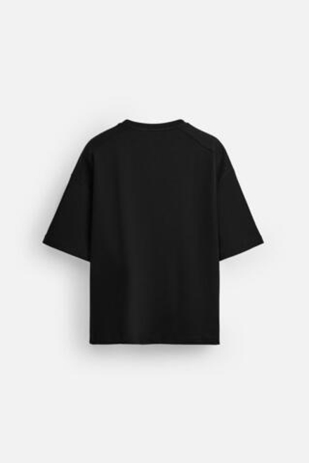 ZARA ТЕХНИЧЕСКАЯ ТОЛСТОВКА ИЗ ИНТЕРЛОКА, ЧЕРНЫЙ