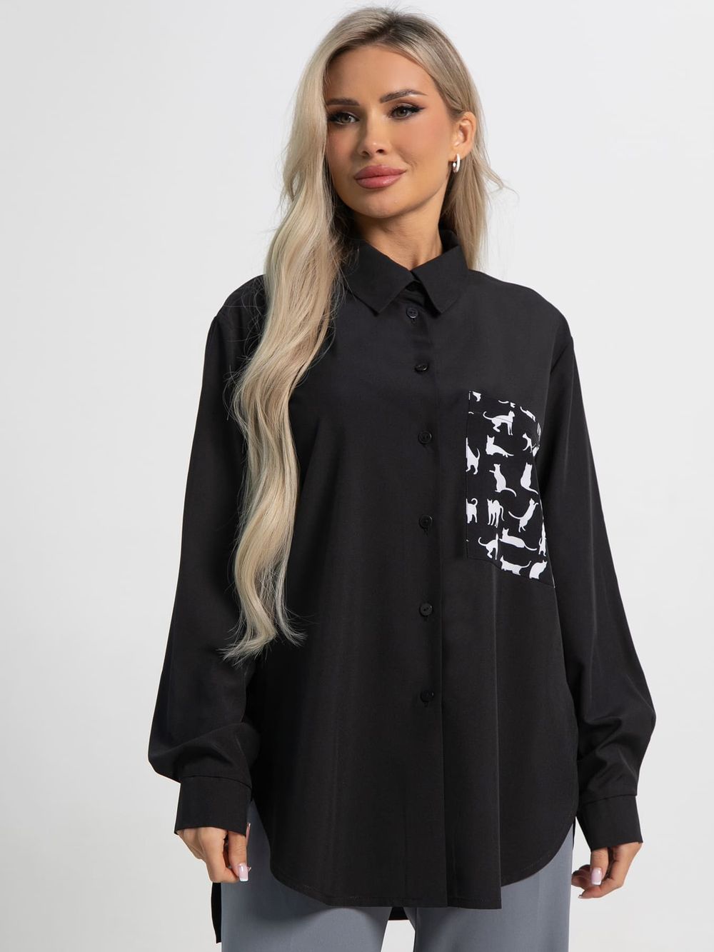 Рубашка Паола (черная) Б15481-8М LT Collection