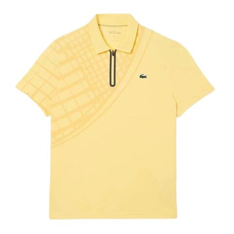 Мужское теннисное поло Lacoste Ultra Dry Printed Slim Fit Tennis - pastel yellow