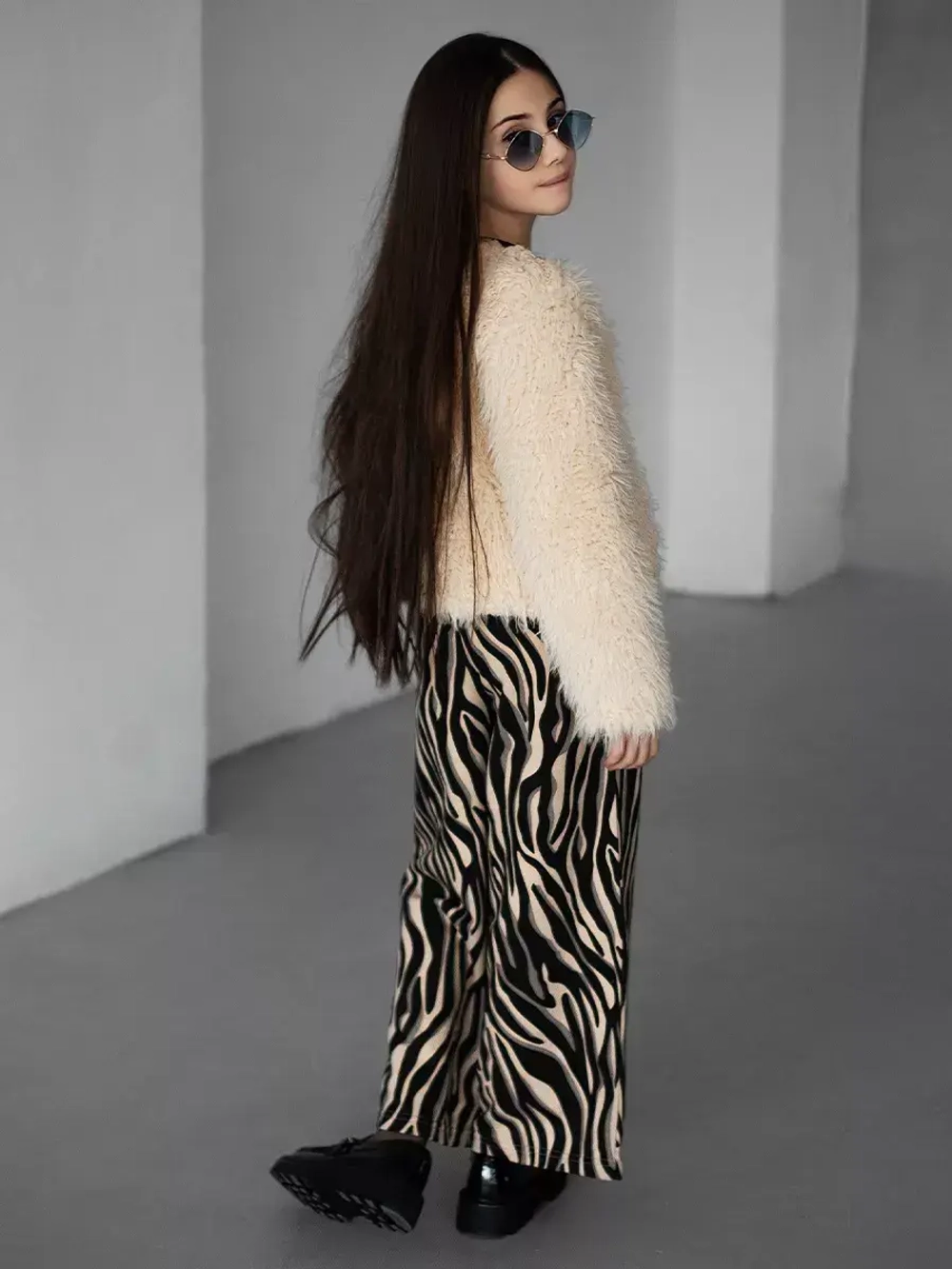 Брюки детские трикотажные палаццо на резинке