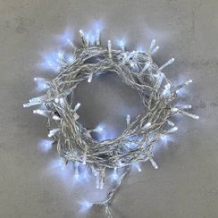 Светодиодная нить 100 холодных белых LED ламп, 10 м., 220-230В., прозрачный провод ПВХ, LTC (PST100-10-2W)