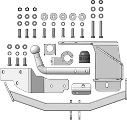 Фаркоп ZincaR ОЦИНКОВАННЫЙ Kia Sorento c 2020г, Hyundai Santa Fe с 2021г (оцинк. Шар) арт.ZK101A
